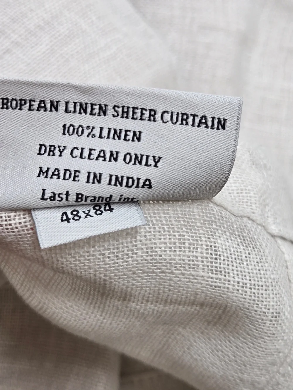 QUINCE Set Of 4 48x84 European Linen Sheer Curtains Cloud 9237